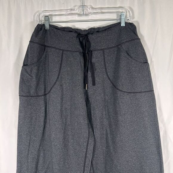 Lululemon Pants Women's 10 Grey Pull On Drawstring Pockets Wide Leg - Picture 2 of 8